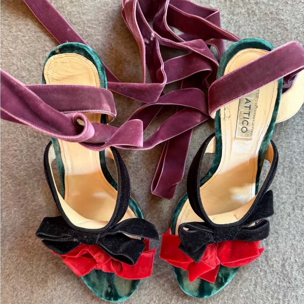 The Attico multicolor velvet bow heels - Picture 6 of 8